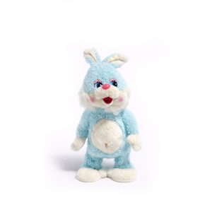 Iepuraș de pluș albastru care dansează – jucărie interactivă pentru copii