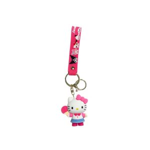 Breloc Hello Kitty cu figurină și curea roz – accesoriu decorativ