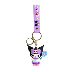 Breloc Kuromi cu figurină și curea mov – accesoriu decorativ